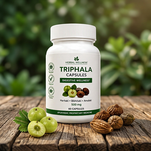 Cápsulas Herbales Naturales de Triphala 500mg, 60 Cápsulas Vegetarianas, Suplemento Diario para el Bienestar, Triphala 500mg, Cápsulas Vegetarianas - Product Image 1