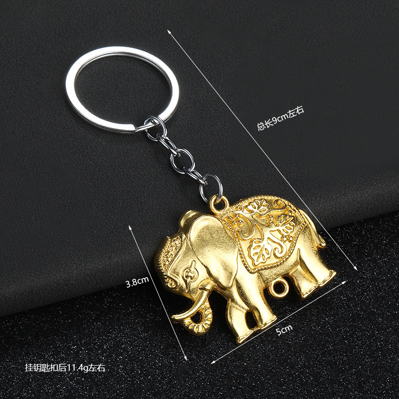 タイエレファントキーホルダーベビーエレファント3Dメタルキーホルダー
