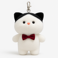 Porte-clés en peluche chat rond de haute qualité, jouets en peluche mignons de dessin animé, animaux en peluche de 8 pouces, jouets pour machine à griffes pour garçons