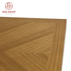 Grosir modern desain populer untuk restoran furnitur kayu lapis veneer persegi disesuaikan ukuran meja makan