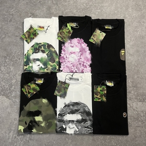 T-shirt a maniche corte in 100% puro cotone, estiva, di tendenza, con stampa di scimmie e cartoni animati, modello ampio e alla moda, con stampa APE. - Product Image 4