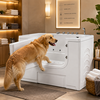 Baignoire vétérinaire pour animaux de compagnie en acrylique blanc sans couture de qualité médicale, station de stérilisation rapide à l'ozone, baignoire de toilettage pour chiens