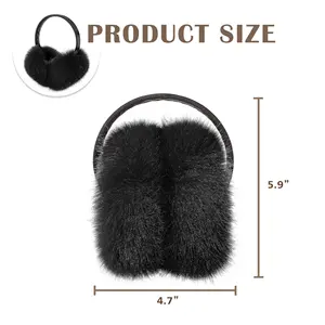Warm Ears Women Faux Fur Earmuffs Girls Winter Warm Cute Furry Ear Muffs Indoor Outdoor Foldable Ear Covers