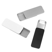 Boîte en métal recyclable, petite et mini, avec couvercle coulissant, pour savon, baume à lèvres, parfum solide, bonbons, menthe.