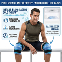 Enveloppe de compression professionnelle pour genou avec gel chaud/froid réutilisable pour soulager la douleur, ceinture de soutien pour la récupération du genou