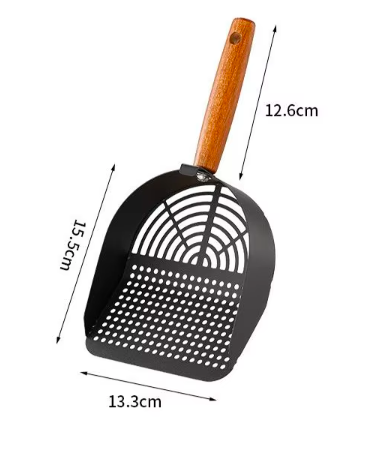 Pelle à litière pour chat [trou rond] noir 1