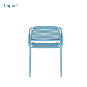 Moderno ligero a prueba de herrumbre apilable Patio muebles de aluminio al aire libre Silla de comedor para jardín Bistro Hotel restaurante café - Product Image 4