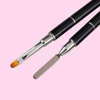Meilleure Vente Pinceau Professionnel Double Tête pour Nail Art, Manche Métallique, Stylo de Manucure pour Peinture Acrylique, Logo Personnalisé pour Vernis à Ongles