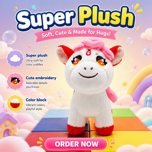 Peluche Personalizzato a Forma di Pony <span class=keywords><strong>Bianco</strong></span>, Giocattoli di Peluche per Bambini, Adorabile Cavallo di Peluche con Criniera Rosa, Regalo di Compleanno - Product Image 2