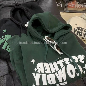 เสื้อฮู้ดผู้ชายขายส่ง แบบสวมหัว พิมพ์ลาย 3 มิติ สำหรับเสื้อสเวตเชิ้ตขนาดใหญ่ พิมพ์โลโก้ด้วยโฟม ผ้าคอตตอน 100% หนานุ่ม ใส่ได้ทั้งชายและหญิง - Product Image 4