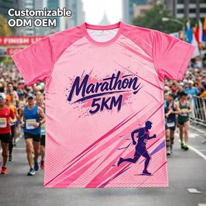 Camisetas de Running para Maratón al por Mayor, Camisetas Publicitarias con Impresión 3D, Camisetas de Poliéster con Logotipo Personalizado, Camisetas Blancas para Sublimación - Product Image 1