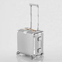 Valise PC à cadre en aluminium avec roues transparentes Compartiment à bagages silencieux, petit étui de connexion à mot de passe de 20 pouces léger