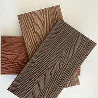 Plancher en composite bois imperméable antidérapant en relief 3D pour l'extérieur, revêtement de sol WPC pour jardin et patio