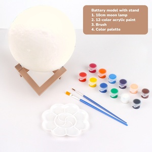 Handgemalte 3D Mond lampe Zeichnung Planet Nachtlicht DIY Acrylmalerei Toy Kit - Product Image 5