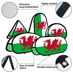 Banner emergente en forma de frijol de <span class=keywords><strong>Gales</strong></span>, patrones personalizados para pastizales al aire libre, promoción de campaña publicitaria, incluye clavos de hierro - Product Image 5