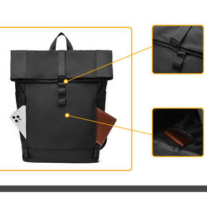 Custom Men's Fashionable Rolltop <b>Laptop</b> Backpack Waterproof Anti-theft <b>Cover</b> Business Leisure Backpack - Product Image 4