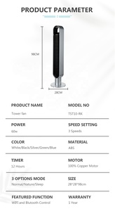 TOPSON – ventilateur de tour avec commande à distance et minuterie d'oscillation, contrôle Wifi et ioniseur, offre spéciale - Product Image 6