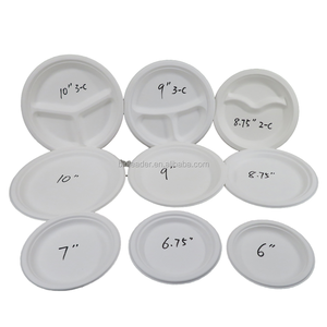 No PFAS Free Biodegradable <strong>Compostable</strong> Disposable Sugarcane Bagasse <strong>Plates</strong> Eco-Friendly Reusable 6-10 Inch Heavy Duty <strong>Plate</strong> - Product Image 3
