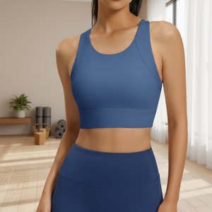 Soutien-gorge de sport pour femme, rembourré, sans couture, extensible, respirant, séchage rapide, pour fitness et gym, personnalisable, vente en gros, ajustable, simple, haute performance - Product Image 1