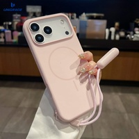 Coque pour iPhone avec sangle, coque en silicone avec cordon pour iPhone 12, coque pour iPhone 18