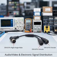 PROMO CHAUDE Câble audio Shan Wei personnalisé 22AWG MIDI Mini DIN 8 broches mâle-femelle en cuivre étamé 200mm pour appareils électroménagers et haut-parleurs