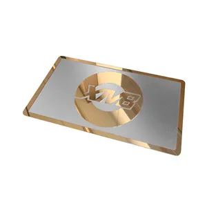 Personalizado grabado con láser espejo de acero inoxidable metal en relieve logo placa de identificación etiqueta de metal placa de identificación eléctrica