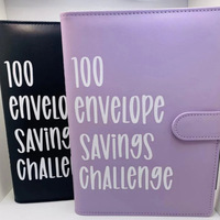 100-Umschlag-Spar-Challenge-Ordner mit Bargeldumschlägen für die 5050-Dollar-Spar-Challenge, A5 Budget-Planer-Notizbuch