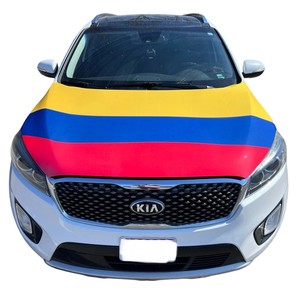 Premium Custom Colombia Flag Car Hood Cover Accesorio de vehículo de impresión digital para carnaval y desfiles nacionales - Product Image 1