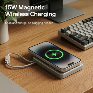 Banco de Energía de Polímero de Litio con Pantalla LED de Carga Rápida y Logotipo Personalizado, 10000 mAh, con 2 Cables de Carga para Teléfono - Product Image 5