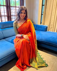 Nouveau design à la mode beau pallu riche et jacquard sur tous les saris en soie de travail pour la fête de mariage en plein air - Product Image 2