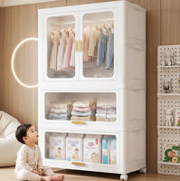 Armoire Moderne en Plastique Épaissi, Meuble de Rangement Multi-Niveaux à Montage Facile, Sans Installation Requise, Idéal pour Chambres et Logements Locatifs