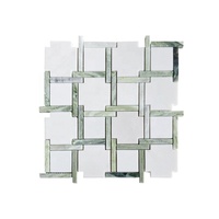 SUBEI Carreaux de mosaïque en marbre naturel de haute qualité, couleur vert clair frais, motif carré, pour la décoration de la maison et des villas, industrie de la décoration