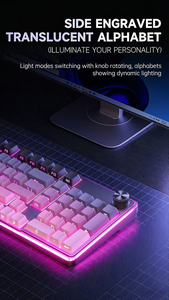 คีย์บอร์ดเมมเบรนกันน้ำแบบกลไก <span class=keywords><strong>98</strong></span> ปุ่ม RGB Backlit Hot-Swap ถอดประกอบได้ ปรับเอียงได้ ปรับแต่งได้ พร้อมปุ่มควบคุมแบบมีสาย สำหรับเล่นเกม - Product Image 4