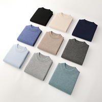 Pull tricoté pour homme 100 % laine respirant, fabriqué en usine (OEM/ODM), avec logo frontal, col semi-montant, 12GG, style décontracté et professionnel, collection automne