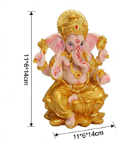 Vente en gros d'objets artisanaux en résine : Sculpture du Dieu Ganesha, Dieu du Trésor à trompe d'éléphant thaïlandais, Ornement bouddhiste indien, Modèle Feng Shui, Cadeau de fêtes