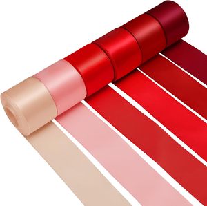 4cm 100yard Decoration Hair <b>Ribbon</b> Mix Colors Double Single Face <b>Red</b> Polyester Satin Gift <b>Ribbons</b> for Wrapping Flowers - Product Image 1