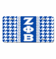 Plaque d'immatriculation de voiture personnalisée Zeta Phi Beta avec lettres grecques, motif pied-de-poule classique, accessoire pour véhicule