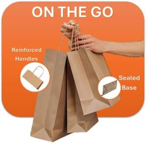 Sacs en papier kraft recyclés écologiques personnalisés pour l'emballage du café, du thé et des fournitures de restaurants, solution durable en gros - Product Image 3