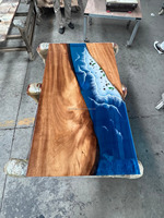 180*80cm nouvelle meilleure qualité personnalisée écologique solide noyer bois rivière Restaurant salle à manger café cuisine résine époxy Table