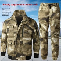Ensemble uniforme tactique d'entraînement en polyester camouflage personnalisé pour hommes, respirant et résistant à l'usure, pour activités de plein air