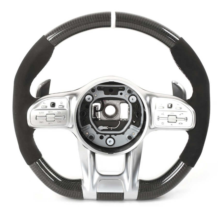 Real Carbon Fiber Steering Wheel Fit for Mercedes Benz AMG W204 W205 W211 AMG Custom Car Steering Wheel