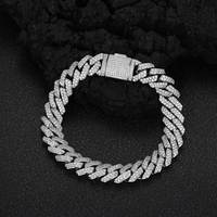 Bracelet chaîne Hip Hop Miami Cuban Link en CZ glacé avec fermoir boîte pour hommes, bijoux de mode, vente en gros