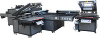 Serigrafía de brazo oblicuo, impresora de pantalla plana automática de papel, máquina de serigrafía plana