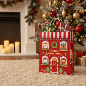 Customized <b>Christmas</b> Boutique Paper <b>Bag</b> with Twisted Handle for Eco-friendly Kraft Paper <b>Bags</b> Used As <b>Christmas</b> Holiday <b>Gifts</b> - Product Image 3