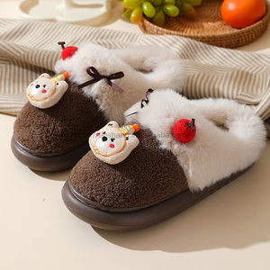 Chaussons d'hiver en coton chauds de haute qualité avec semelle en EVA naturelle, dessus en peluche, motif dessin animé mignon Mao Mao Tuo, neufs et de qualité supérieure - Product Image 4