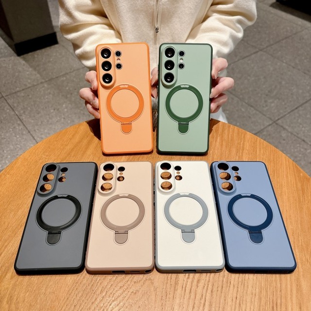 High Quality Matte Frosted Magnetic Ring Mobile Phone case for Samsung S26 ultra S25 S24 S23 Plus Shockproof Bracket Back Cover