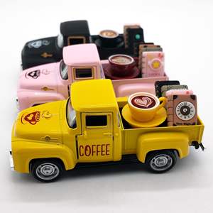 Camioneta Retro de 12.5 Centímetros, Modelo de Coche de Aleación, Adorno Artesanal, Regalo, Camioneta de Café - Product Image 2