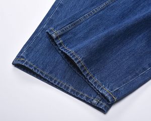 Logo personnalisé délavé coupe ample jambe large droite <span class=keywords><strong>jean</strong></span> vêtements de travail <span class=keywords><strong>français</strong></span> pour hommes bleu longueur de plancher denim - Product Image 3