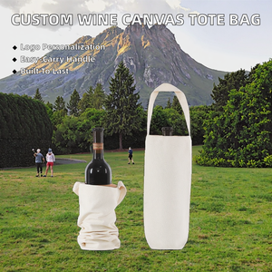 Borsa Portabottiglie in Tela <span class=keywords><strong>di</strong></span> Cotone Riutilizzabile per Una Bottiglia, Ecologica, Ideale per Picnic, Matrimoni e Feste - Product Image 2