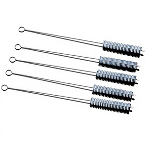 Brosse de nettoyage Degao en laine et poils de porc avec manche en acier inoxydable antirouille pour tubes, pipettes de laboratoire et pailles - Product Image 1